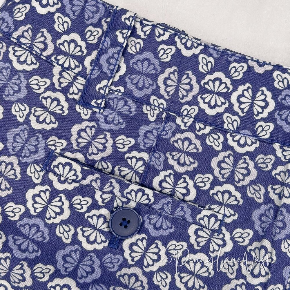 Ann Taylor Loft Patterned Shorts Blue/White - Picture 6 of 10
